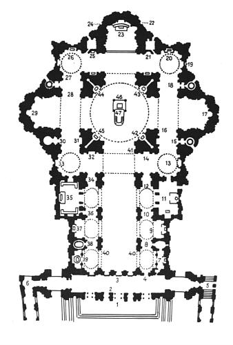 Plan of San Pietro in Vaticano