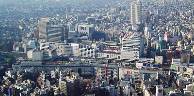 Ikebukuro Station viewed from the Sunshine 60 observation deck