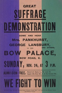 Handbill announcing a Suffragette demonstration, c.1910